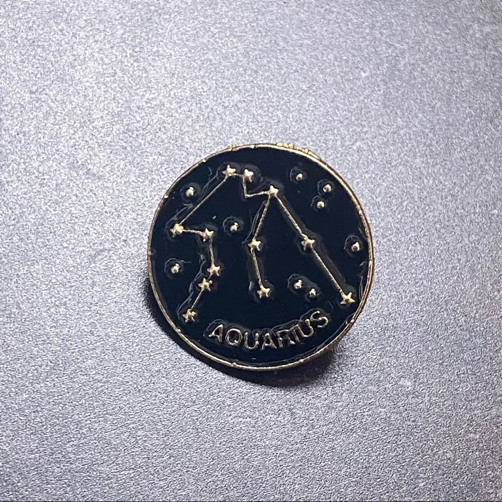 Aquarius Zodiac Enamel Pin/ Brooch Lapel